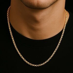 Gold Plated Stainless Steel Box Chain 22 inch length 3mm Box Chain